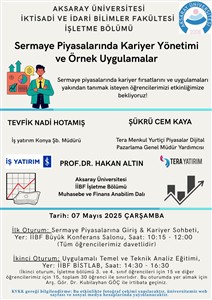 Sermaye Piyasalarında Kariyer Yönetimi ve Örnek Uygulamalar