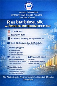 R ile istatistiksel Güç ve Örneklem Büyüklüğü Belirleme Semineri